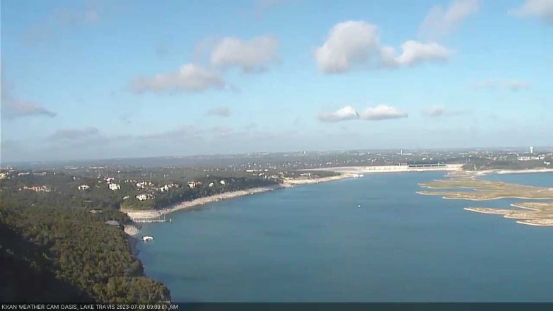 Lake Travis webcam, July 9, 2023 9:00 AM CT
