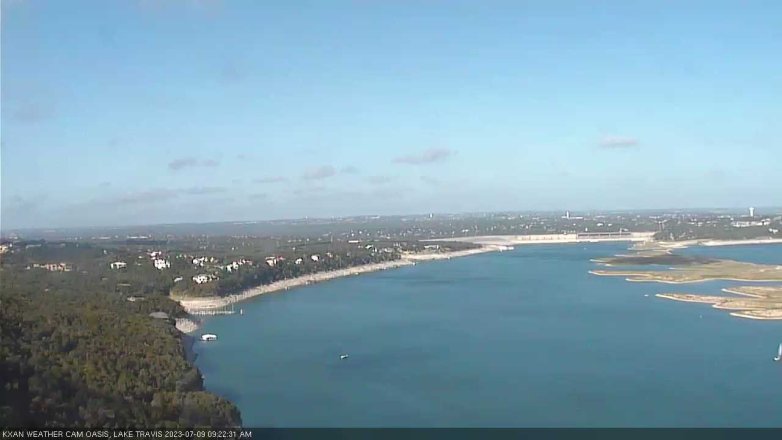Lake Travis webcam, July 9, 2023 9:25 AM CT