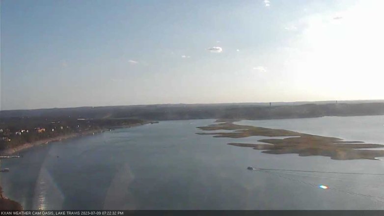 Lake Travis webcam, July 9, 2023 7:25 PM CT