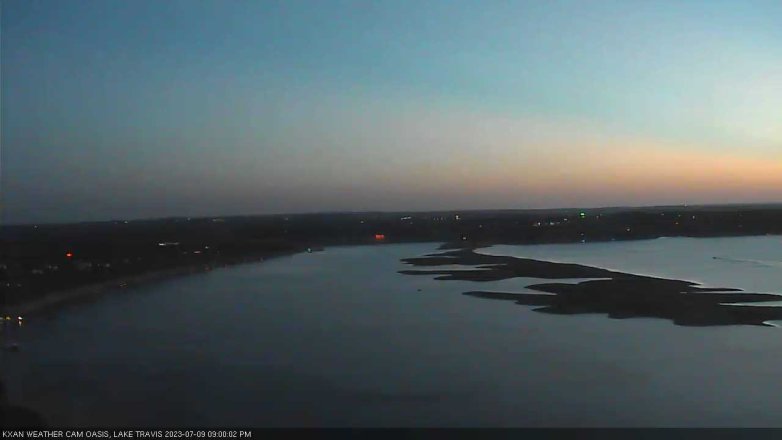 Lake Travis webcam, July 9, 2023 9:00 PM CT