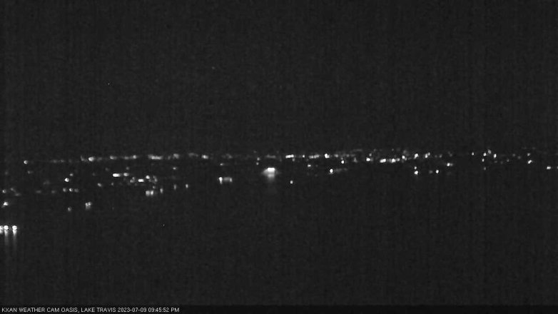 Lake Travis webcam, July 9, 2023 9:45 PM CT