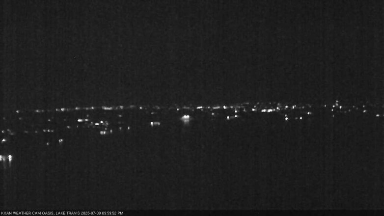 Lake Travis webcam, July 9, 2023 10:00 PM CT