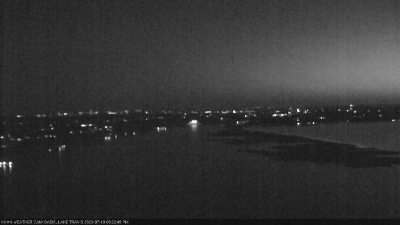 Lake Travis webcam, July 10, 2023 9:25 PM CT