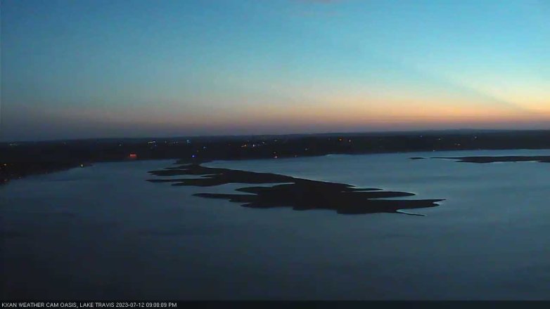 Lake Travis webcam, July 12, 2023 9:00 PM CT
