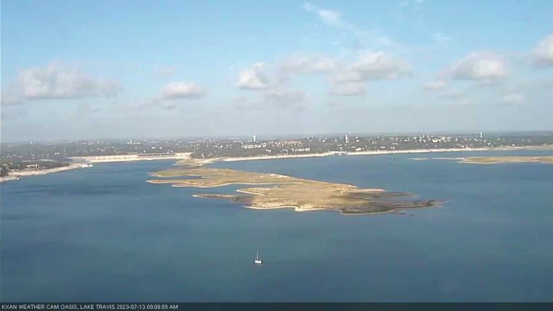 Lake Travis webcam, July 13, 2023 9:00 AM CT