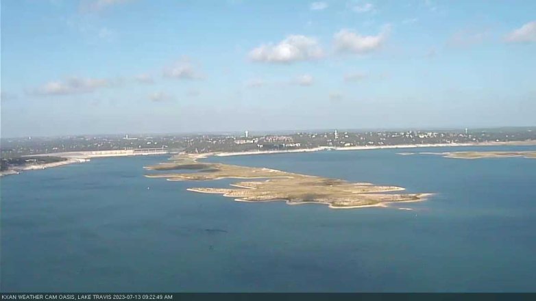 Lake Travis webcam, July 13, 2023 9:25 AM CT