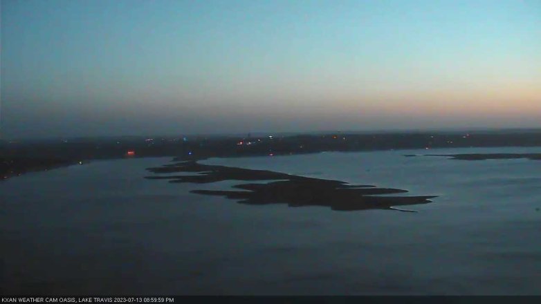 Lake Travis webcam, July 13, 2023 9:00 PM CT