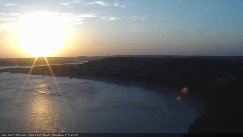 Lake Travis webcam, July 14, 2023 8:25 PM CT