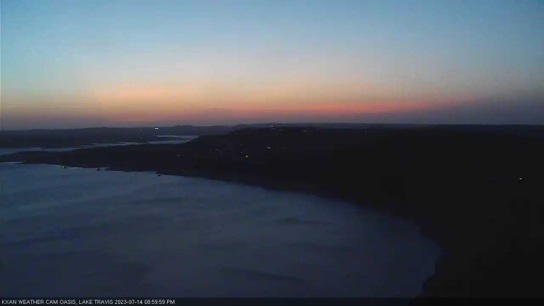 Lake Travis webcam, July 14, 2023 9:00 PM CT