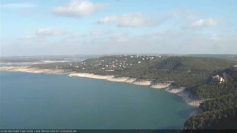 Lake Travis webcam, July 15, 2023 9:00 AM CT