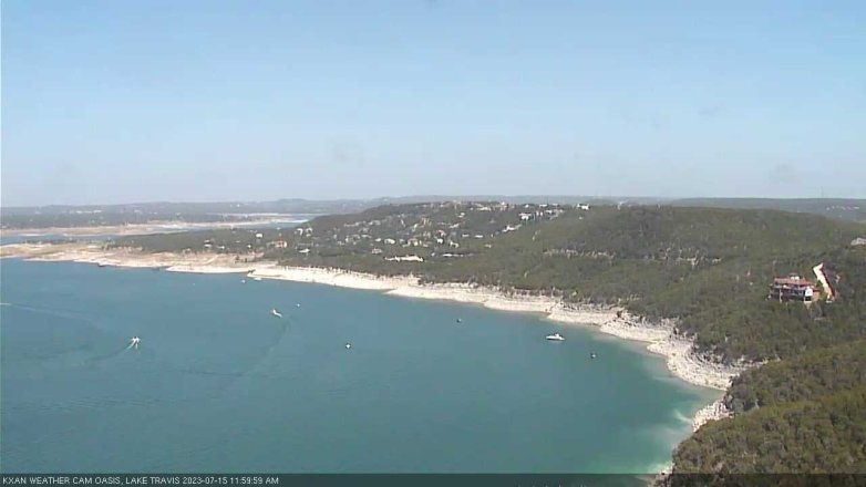 Lake Travis webcam, July 15, 2023 12:00 PM CT