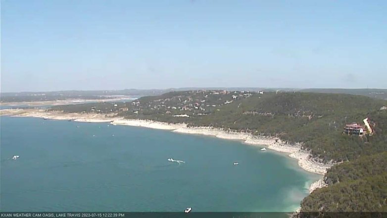 Lake Travis webcam, July 15, 2023 12:25 PM CT