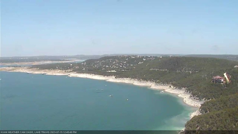 Lake Travis webcam, July 15, 2023 12:45 PM CT