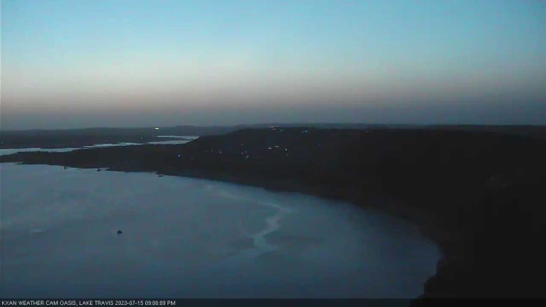 Lake Travis webcam, July 15, 2023 9:00 PM CT