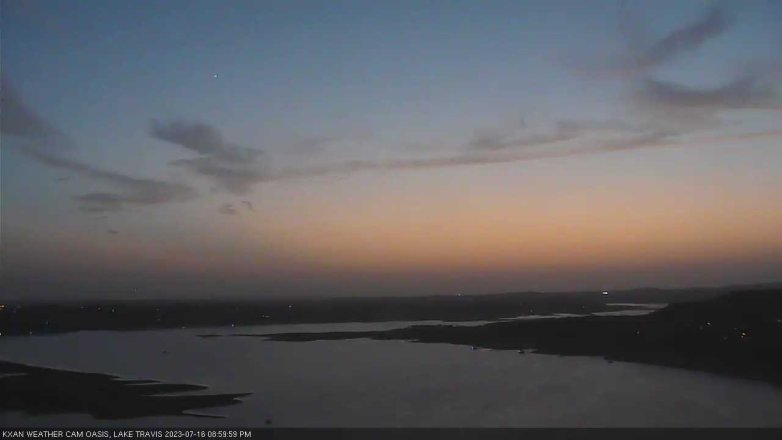 Lake Travis webcam, July 16, 2023 9:00 PM CT