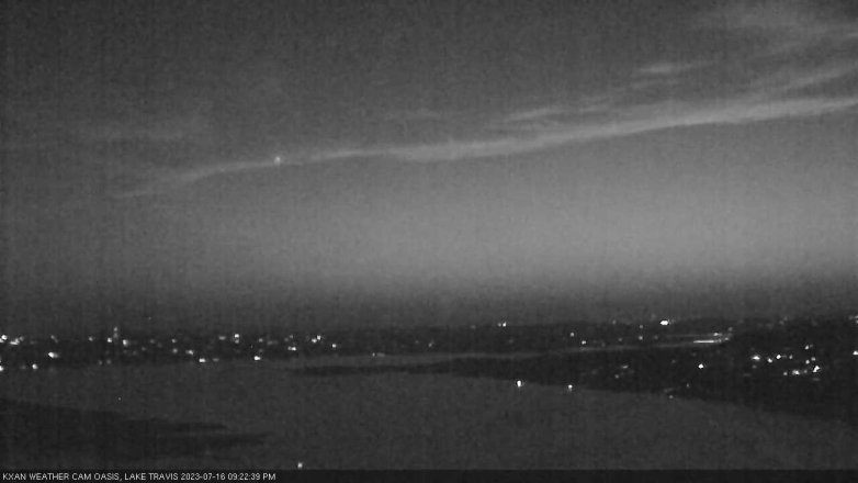 Lake Travis webcam, July 16, 2023 9:25 PM CT