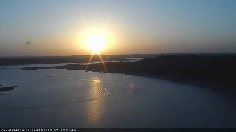 Lake Travis webcam, July 17, 2023 8:25 PM CT
