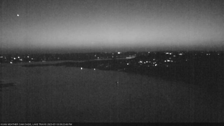 Lake Travis webcam, July 18, 2023 9:25 PM CT
