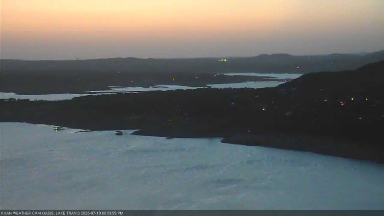 Lake Travis webcam, July 19, 2023 9:00 PM CT