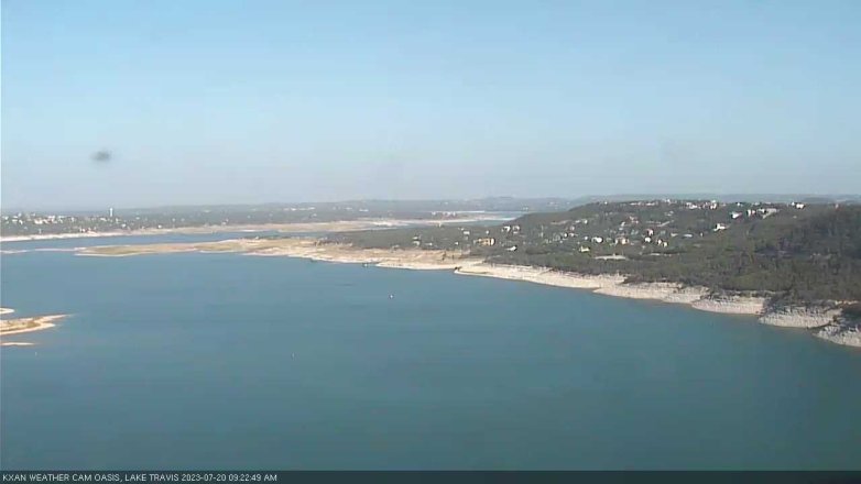 Lake Travis webcam, July 20, 2023 9:25 AM CT