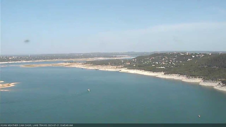 Lake Travis webcam, July 21, 2023 10:45 AM CT