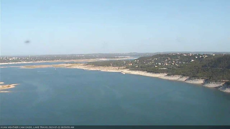 Lake Travis webcam, July 22, 2023 9:00 AM CT