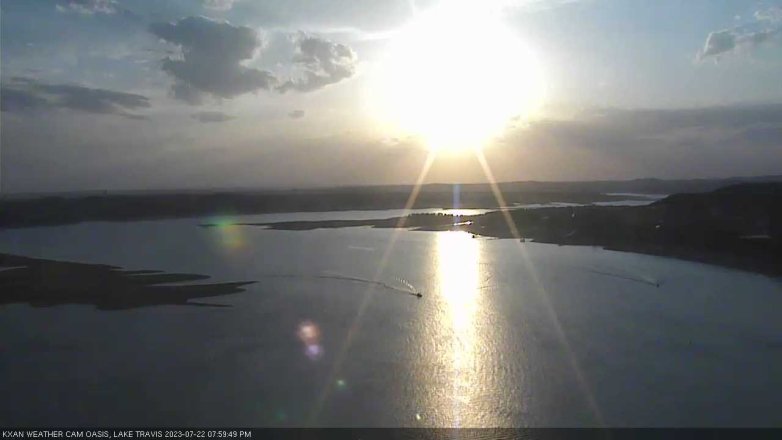 Lake Travis webcam, July 22, 2023 8:00 PM CT
