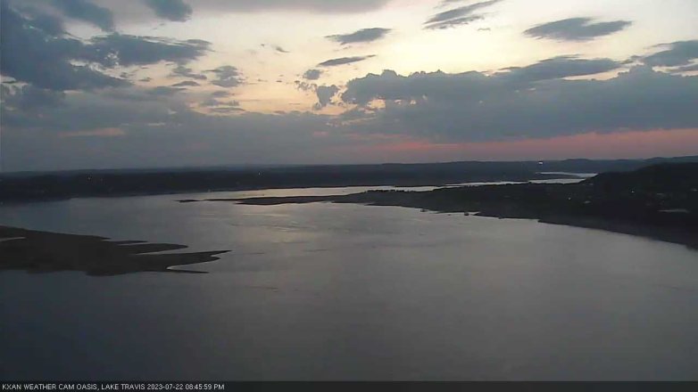Lake Travis webcam, July 22, 2023 8:45 PM CT