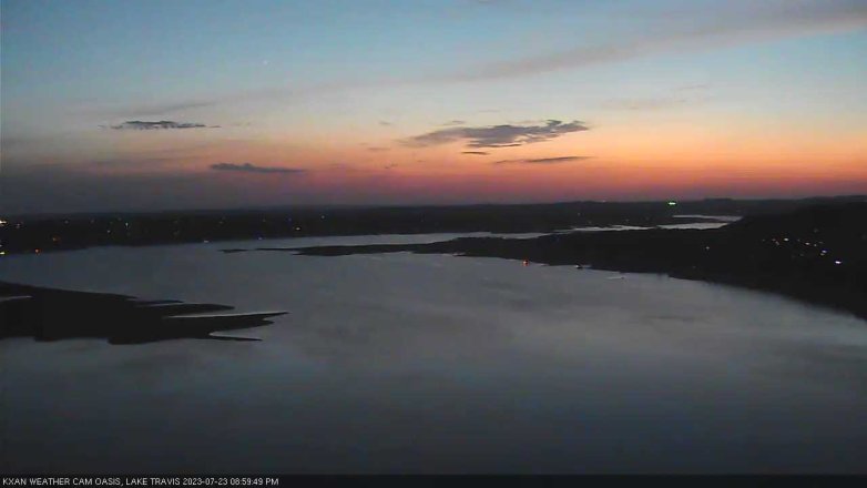Lake Travis webcam, July 23, 2023 9:00 PM CT