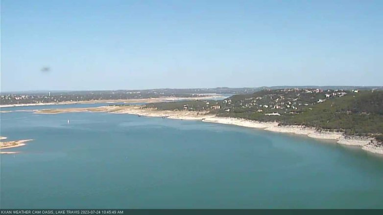 Lake Travis webcam, July 24, 2023 10:45 AM CT