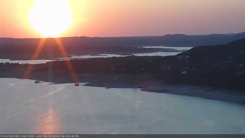 Lake Travis webcam, July 24, 2023 8:25 PM CT