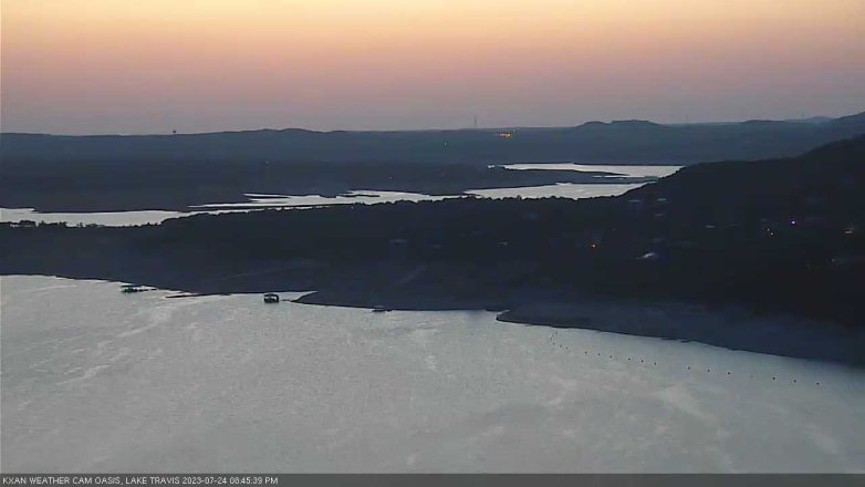 Lake Travis webcam, July 24, 2023 8:45 PM CT