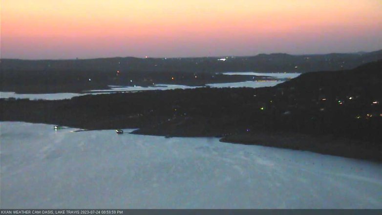 Lake Travis webcam, July 24, 2023 9:00 PM CT