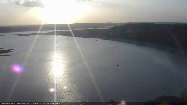 Lake Travis webcam, July 26, 2023 7:45 PM CT