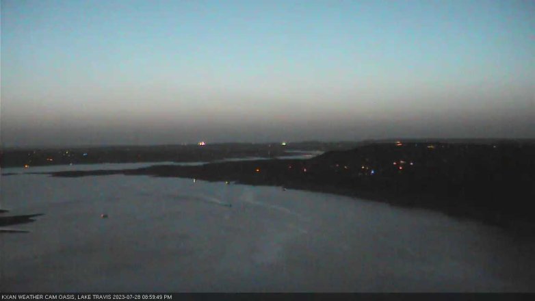 Lake Travis webcam, July 28, 2023 9:00 PM CT