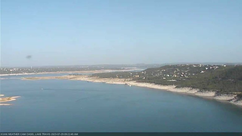 Lake Travis webcam, July 29, 2023 9:25 AM CT