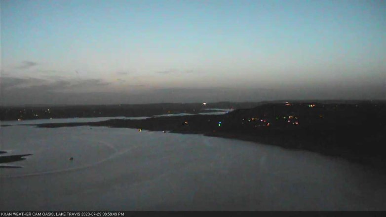 Lake Travis webcam, July 29, 2023 9:00 PM CT