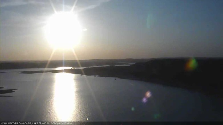 Lake Travis webcam, July 30, 2023 7:45 PM CT