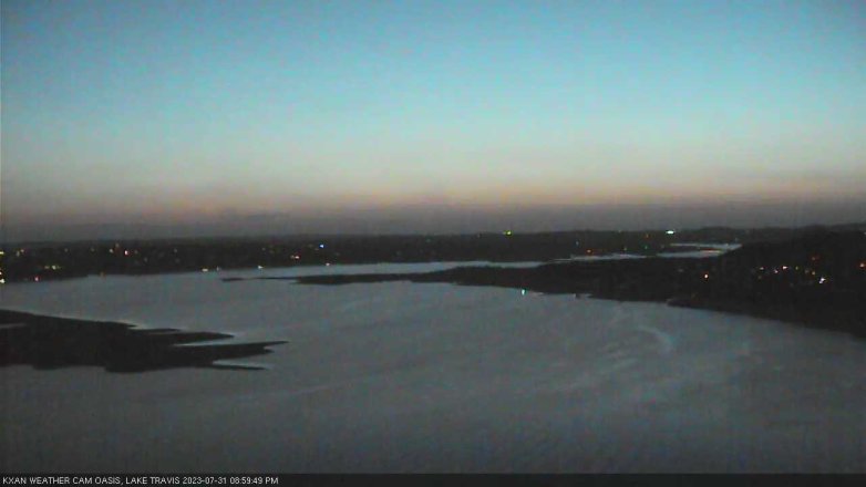 Lake Travis webcam, July 31, 2023 9:00 PM CT