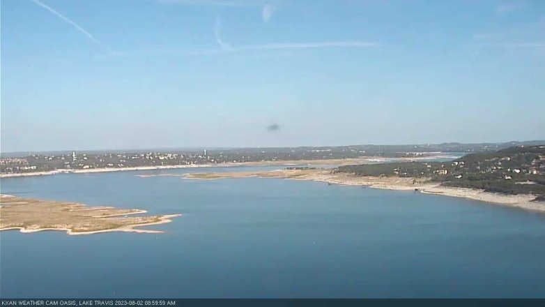 Lake Travis webcam, August 2, 2023 9:00 AM CT