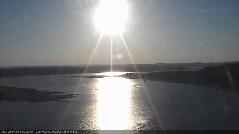 Lake Travis webcam, August 2, 2023 7:25 PM CT