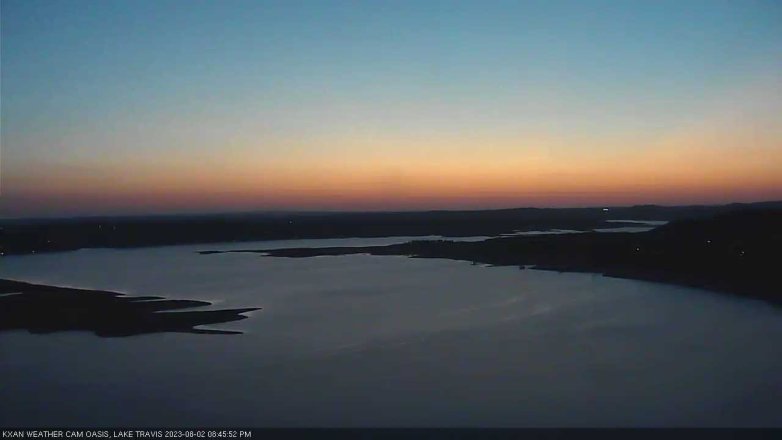 Lake Travis webcam, August 2, 2023 8:45 PM CT