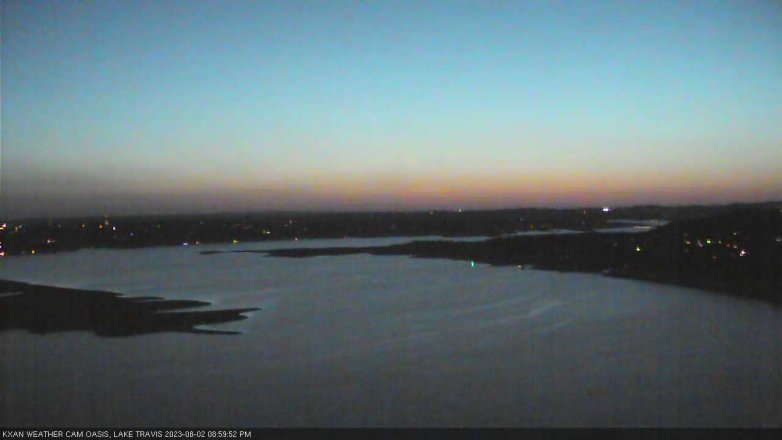 Lake Travis webcam, August 2, 2023 9:00 PM CT