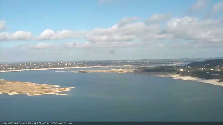 Lake Travis webcam, August 3, 2023 9:00 AM CT