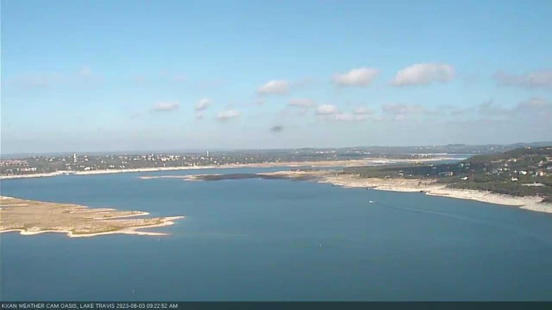 Lake Travis webcam, August 3, 2023 9:25 AM CT