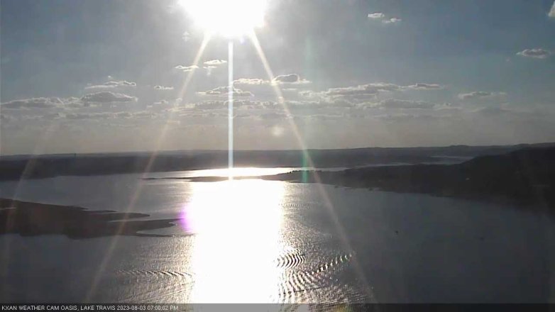Lake Travis webcam, August 3, 2023 7:00 PM CT