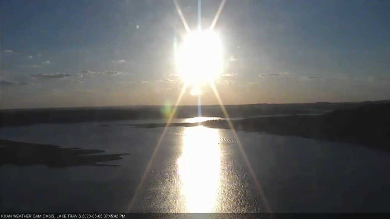 Lake Travis webcam, August 3, 2023 7:45 PM CT