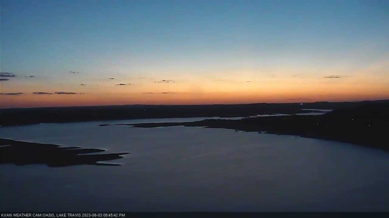 Lake Travis webcam, August 3, 2023 8:45 PM CT