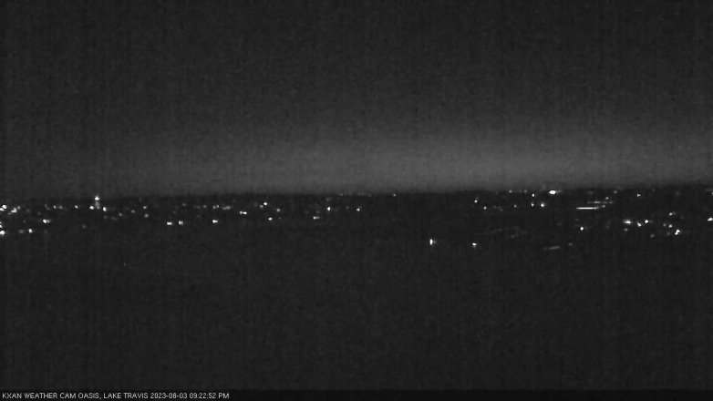 Lake Travis webcam, August 3, 2023 9:25 PM CT