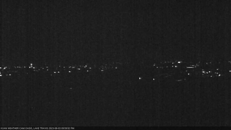 Lake Travis webcam, August 3, 2023 10:00 PM CT